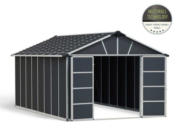 Storage Shed Kit Yukon 11 ft. x 17 ft. Grey Structure Without Floor