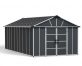 Large Storage Shed Yukon 11 ft. x 21.3 ft. - Grey Polycarbonate Panels And Aluminium Frame