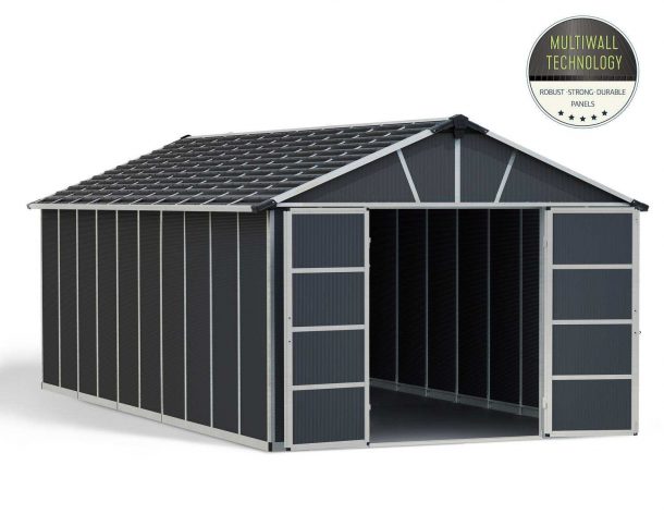 Storage Shed Kit Yukon 11 ft. x 21.3 ft. Grey Structure With Floor