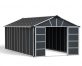 Large Plastic Storage Shed Without Floor, Yukon 11 ft. x 21.3 ft. Dark Grey Polycarbonate Walles And Aluminium Frame