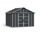 Large Plastic Storage Shed Without Floor, Yukon 11 ft. x 9 ft. Dark Grey Polycarbonate Multiwalls And Aluminium Frame