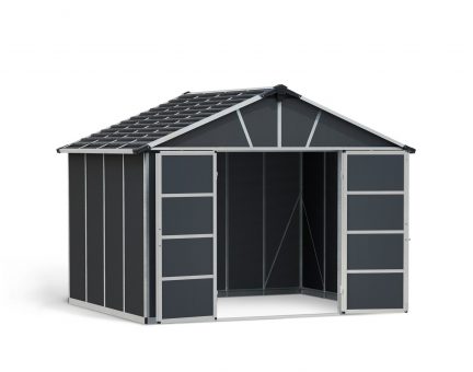 Canopia Garden Sheds Yukon 11X9 3.3X2.7 Without Floor Garage doorCutout