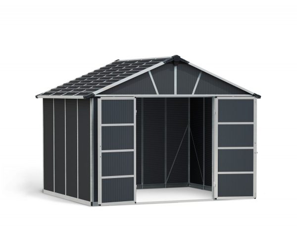 Canopia Garden Sheds Yukon 11X9 3.3X2.7 Without Floor Garage doorCutout