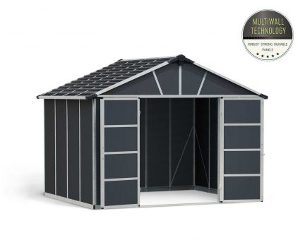 Storage Shed Kit Yukon With Floor 11 ft. x 9 ft. Grey Structure Without Floor