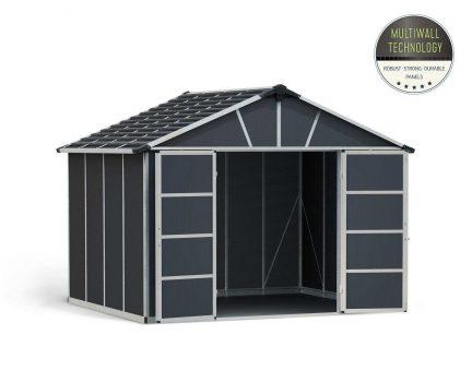 Storage Shed Kit Yukon With Floor 11 ft. x 9 ft. Grey Structure With Floor