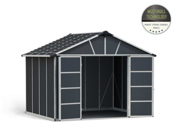 Storage Shed Kit Yukon With Floor 11 ft. x 9 ft. Grey Structure With Floor