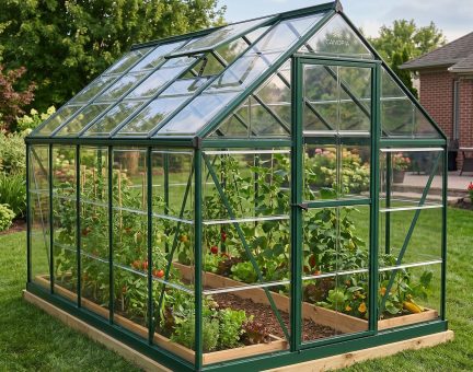 Harmony 6 ft. x 10 ft. Greenhouse Kit - Green Structure & Clear Panels