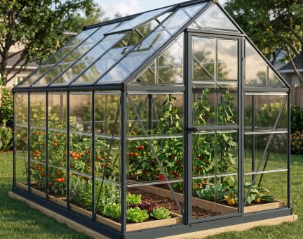 Harmony 6 ft. x 10 ft. Greenhouse Kit - Grey Structure & Clear Panels