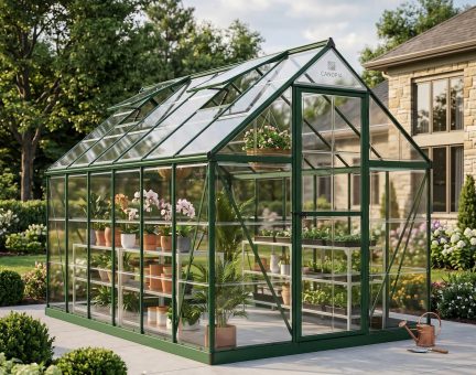 Harmony 6 ft. x 12 ft. Greenhouse Kit - Green Structure & Clear Panels