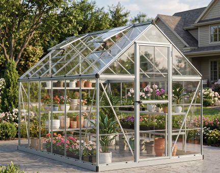 Harmony 6 ft. x 12 ft. Greenhouse Kit - Silver Structure & Clear Panels
