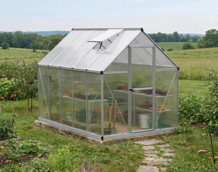 Mythos 6 ft. x 10 ft. Greenhouse Kit - Silver Structure & Twinwall Panels