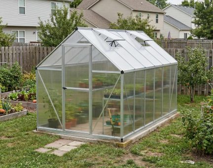 Mythos 6 ft. x 12 ft. Greenhouse Kit - Silver Structure & Twinwall Panels