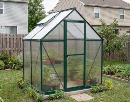 Mythos 6 ft. x 4 ft. Greenhouse Kit - Green Structure & Twinwall Panels