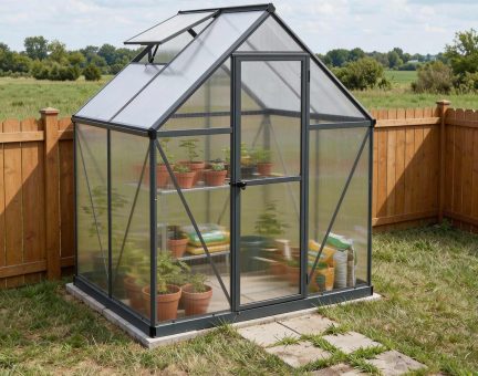 Mythos 6 ft. x 4 ft. Greenhouse Kit - Grey Structure & Twinwall Panels