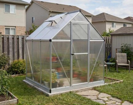 Mythos 6 ft. x 6 ft. Greenhouse Kit - Silver Structure & Twinwall Panels