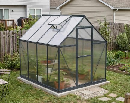 Mythos 6 ft. x 8 ft. Greenhouse Kit - Grey Structure & Twinwall Panels