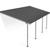 Capri 10 ft. x 24 ft. grey Aluminium Patio Cover With 4 Posts, grey Twin-Wall Polycarbonate Roof Panels.