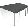 Capri 10 ft. x 32 ft. Grey Aluminium Patio Cover with 5 Postsgrey,Twin-Wall Polycarbonate Roof Panels.