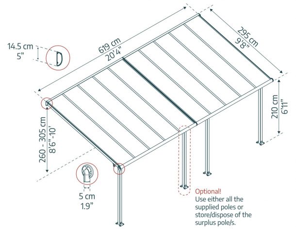 Olympia 10 ft. x 20 ft. Patio Cover kit