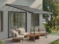 Sierra 10 ft. x 10 ft. Patio Cover grey Aluminium Patio Cover With Clear twin-wall polycarbonate roof panels on Deck