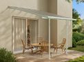 Sierra 10 ft. x 10 ft. Patio Cover white Aluminium Patio Cover With Clear twin-wall polycarbonate roof panels on Deck