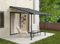 Sierra 10 ft. x 10 ft. Patio Cover With 2 Posts grey Aluminium Patio Cover With grey twin-wall polycarbonate roof panels on Deck