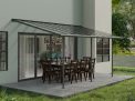 Sierra 10 ft. x 18 ft. Patio Cover grey Aluminium Patio Cover With Clear twin-wall polycarbonate roof panels on Deck