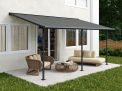 Sierra 10 ft. x 18 ft. Patio Cover With 3 Posts grey Aluminium Patio Cover With grey twin-wall polycarbonate roof panels on Deck