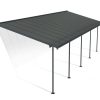 Sierra 10 ft. x 30 ft. Patio Cover 5 posts, grey Aluminium Patio Cover With grey twin-wall polycarbonate roof panels