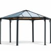 Hexagon gazebo Monaco 13' x 15' Kit - Aluminium Grey