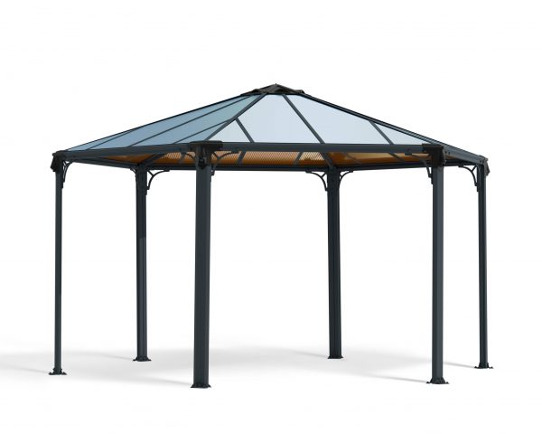 Hexagon gazebo Monaco 13' x 15' Kit - Aluminium Grey