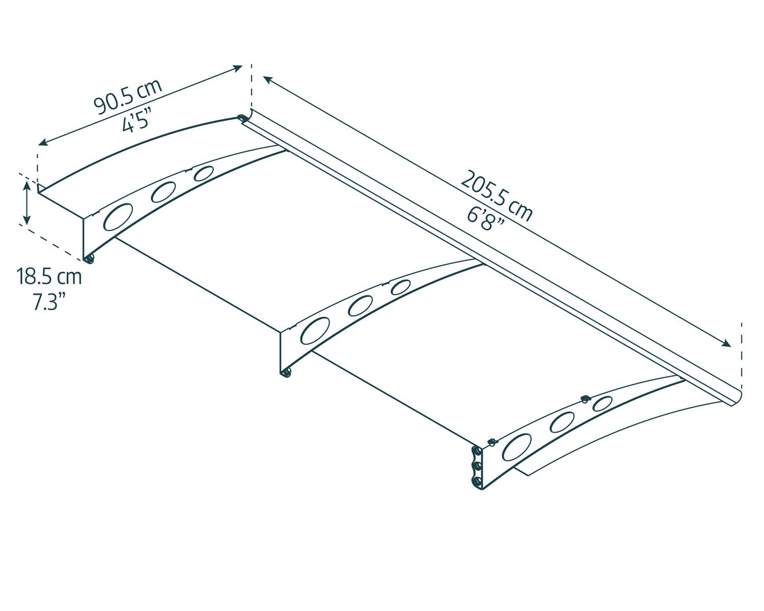 Garamond door awning 3 ft x 5 ft roof panels sketch