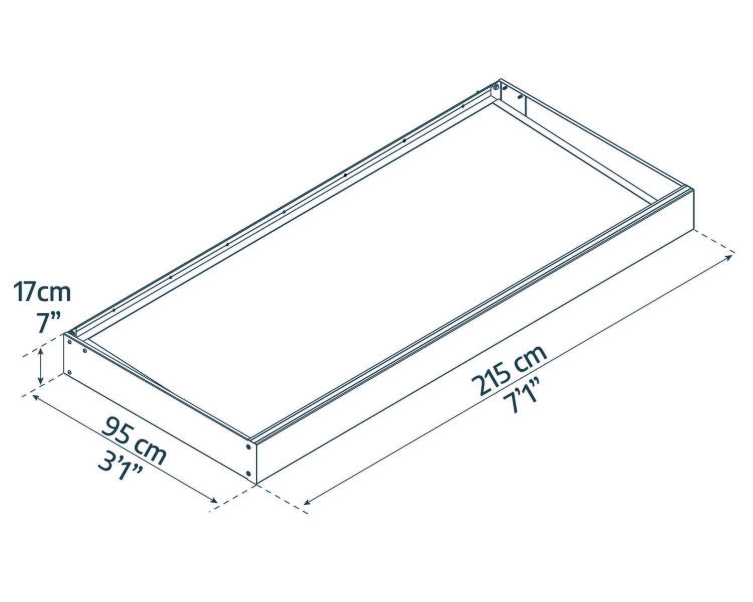 Sophia door awning 3 ft x 7 ft opal panels sketch