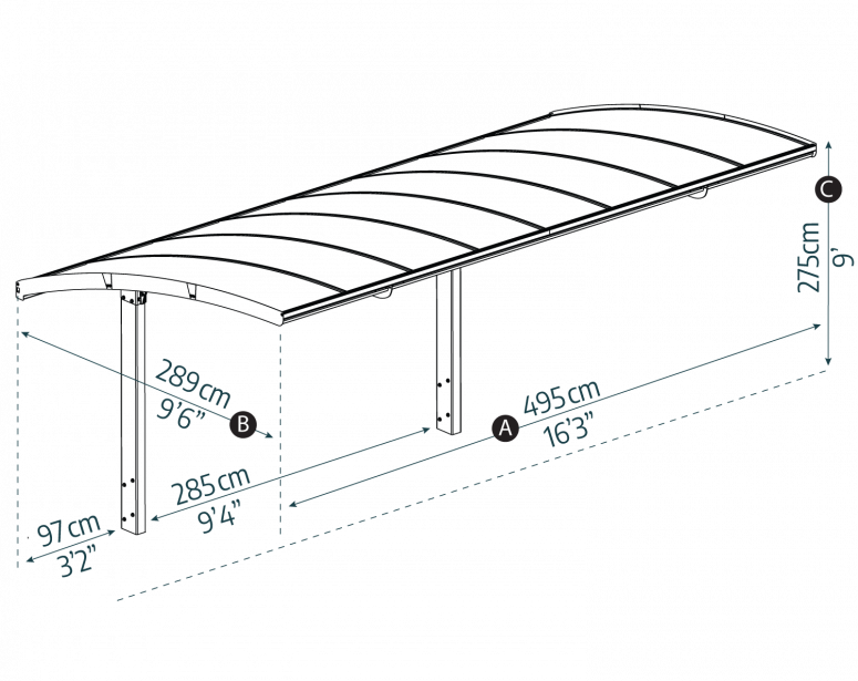 Arizona 10 ft. x 16 ft. Single Carport Kit | Canopia