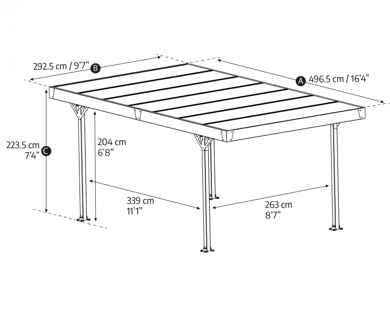 ft. x 16 Kit Canopia | by Palma 10 ft. Carport Palram