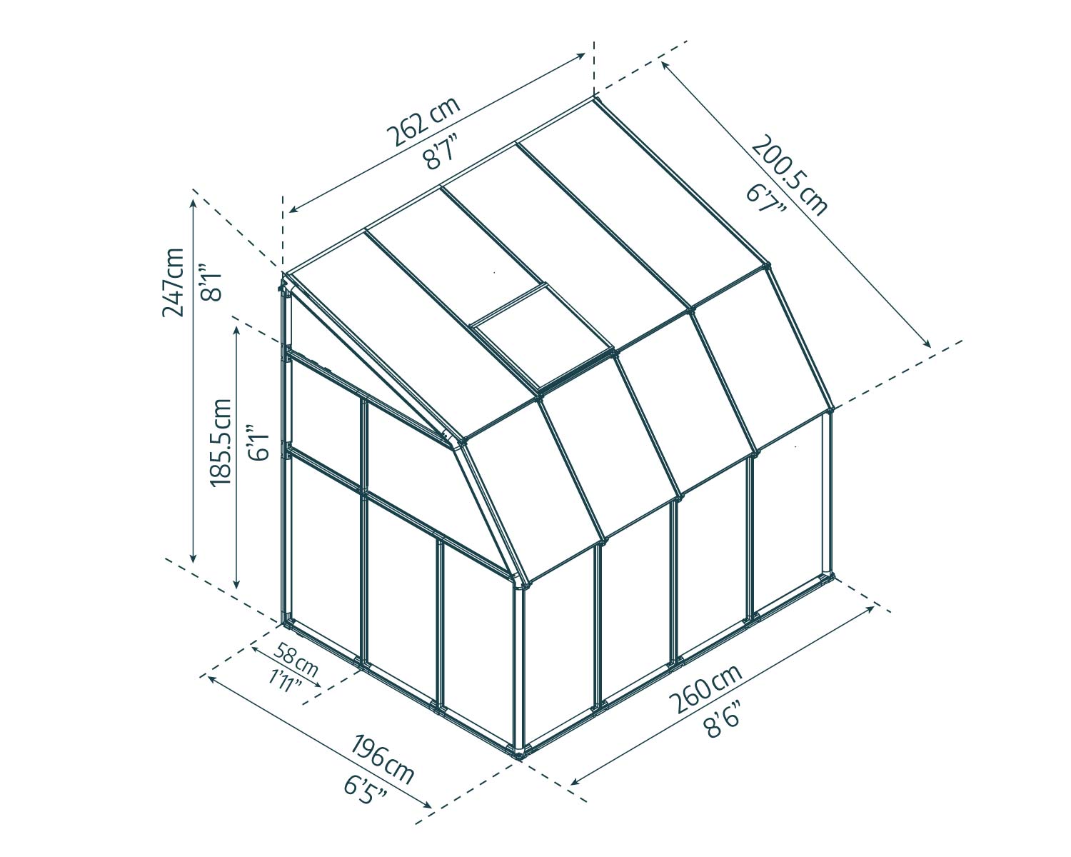 Sunroom gazebo 6 ft x 8 ft sketch