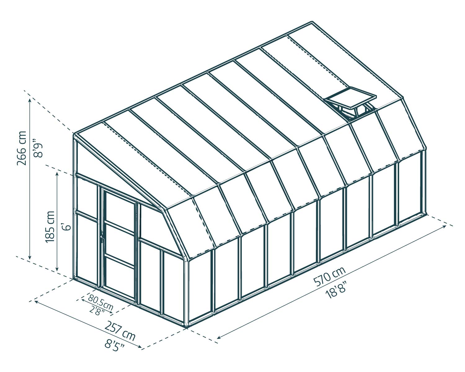 8ft x 18ft enclosed gazebo SunRoom polycarbonate panels aluminum frame sketch