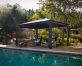Poolside aluminium gazebo 11&#039; x 15&#039; with garden furniture