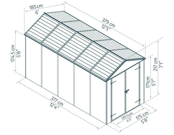 Rubicon 6' x 10' - Plastic Shed With Floor