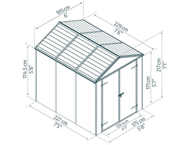 Rubicon 6' x 10' - Plastic Shed With Floor
