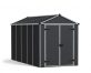 Plastic Shed Rubicon 6 ft. x 12 ft. with Dark Grey Polycarbonate Multiwall &amp; Aluminium Frame