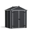 Plastic Storage Shed Rubicon 6 ft. x 5 ft. with Dark Grey Polycarbonate Multiwall & Aluminium Frame