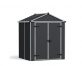 Plastic Storage Shed Rubicon 6 ft. x 5 ft. with Dark Grey Polycarbonate Multiwall &amp; Aluminium Frame