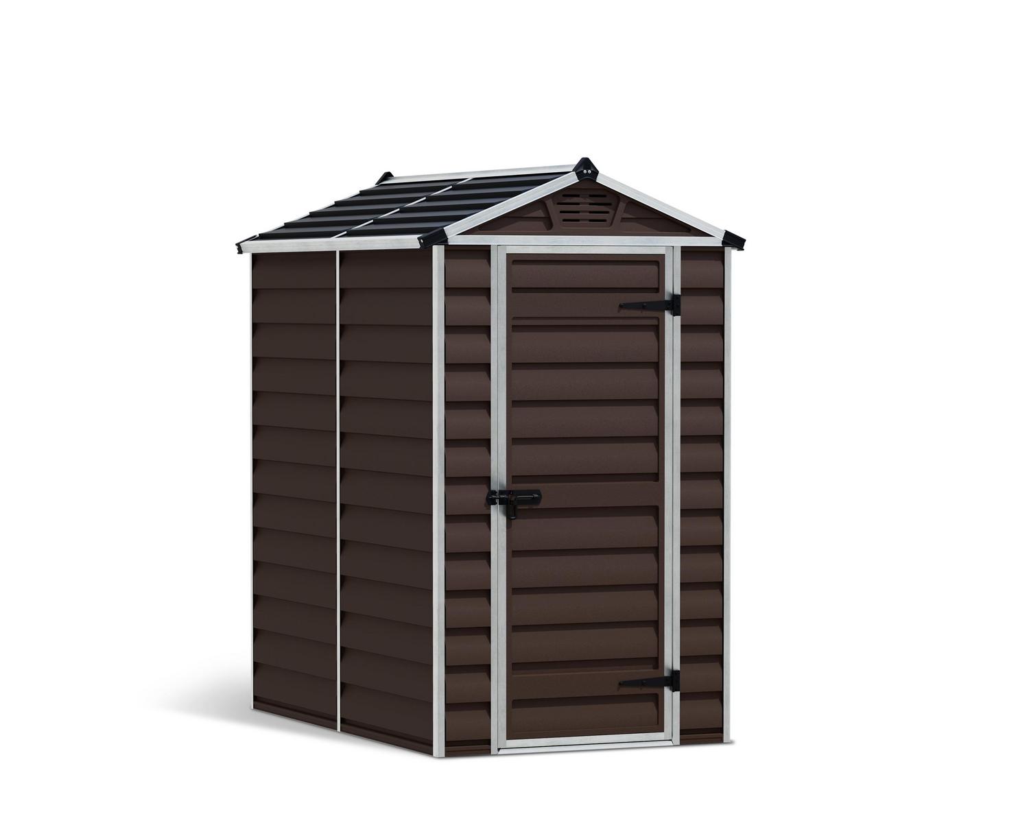 Skylight 4 ft. x 6 ft. Plastic Garden Storage Shed with Brown Polycarbonate Walls & Aluminium Frame