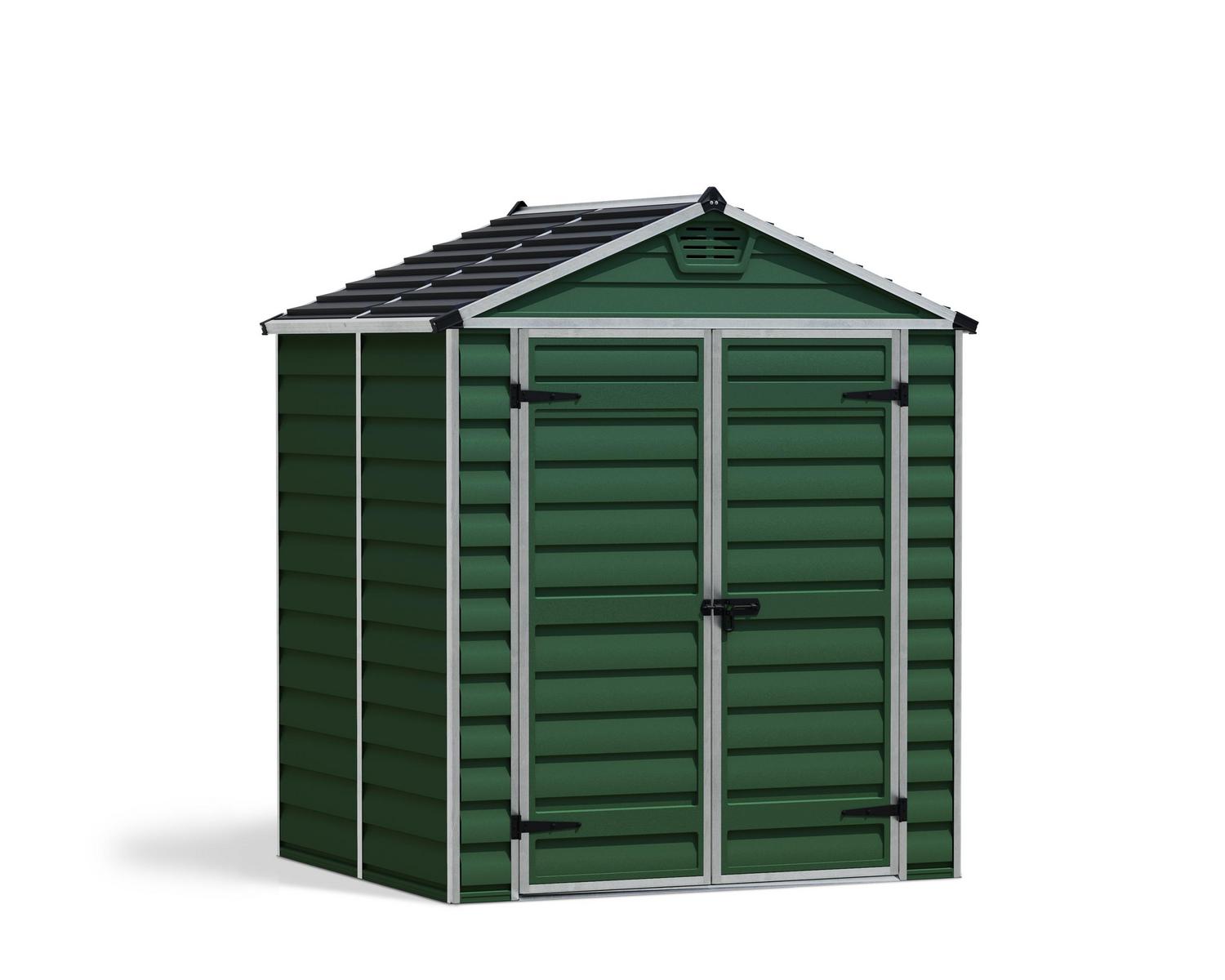 Skylight 6 ft. x 5ft. Plastic Storage Shed with Green Polycarbonate Panels &amp; Aluminium Frame