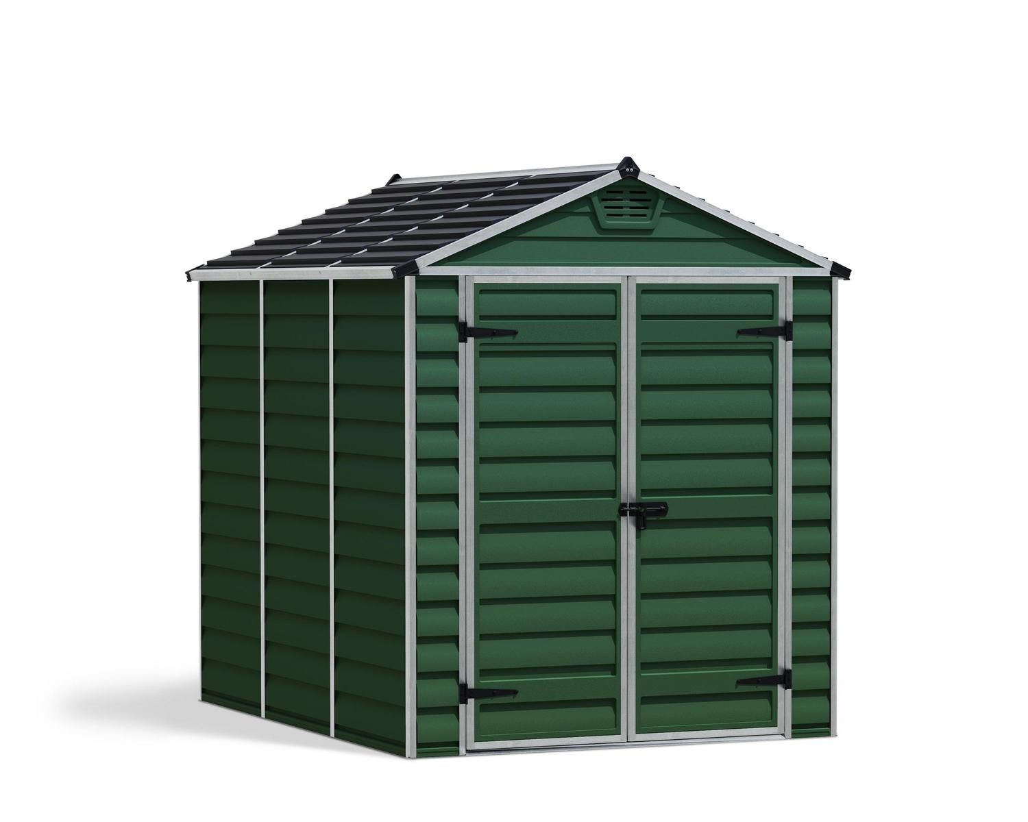 Skylight 6' x 8' Plastic Storage Shed with Green Polycarbonate Walls & Aluminium Frame