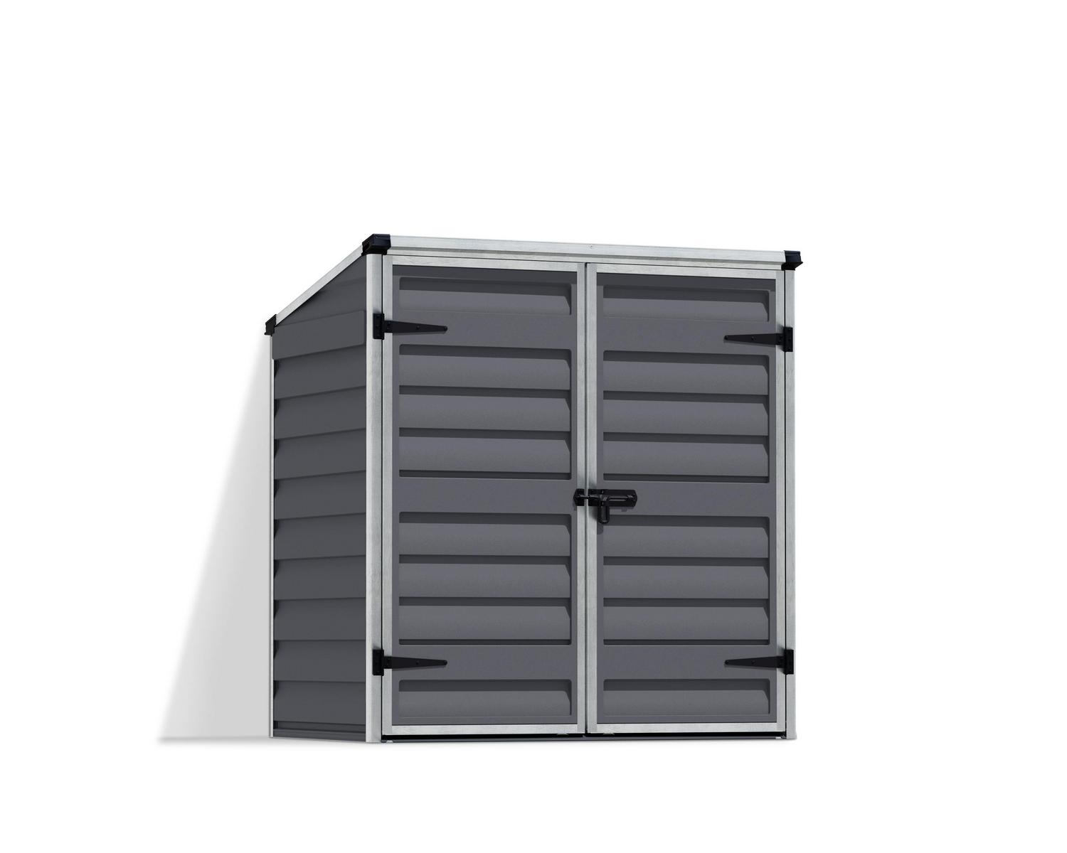 Voyager 2 ft. x 4 ft. Small Plastic Storage Shed with Grey Polycarbonate Panels &amp; Aluminium Frame
