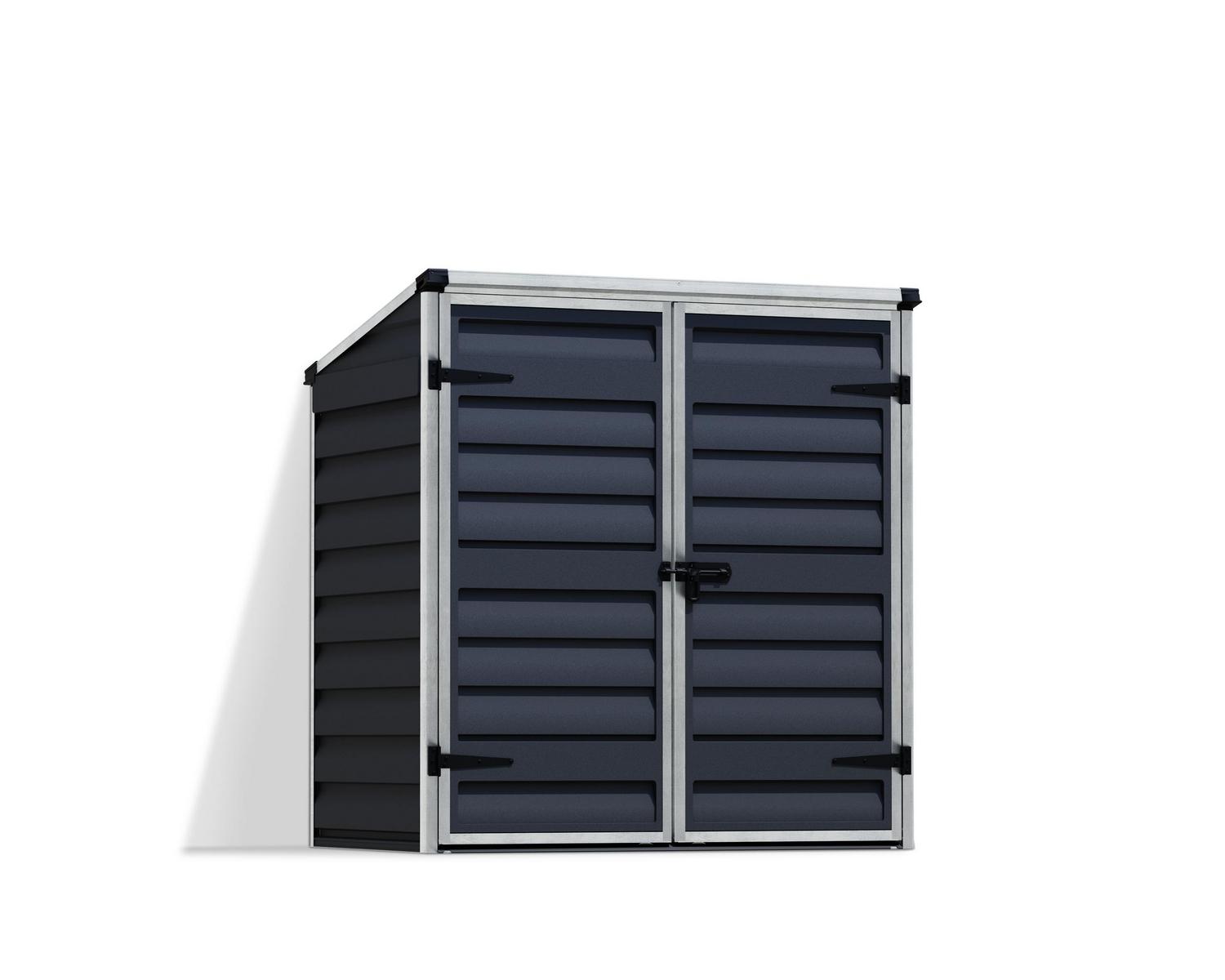 Voyager 2 ft. x 4 ft. Small Plastic Storage Shed with Midnight Grey Polycarbonate Panels &amp; Aluminium Frame