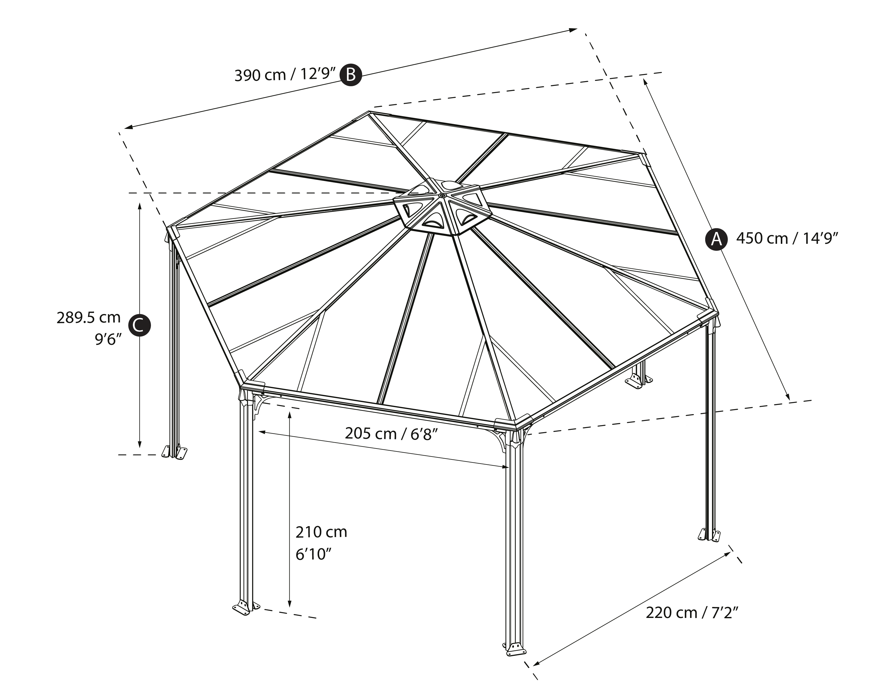 Monaco 13 ft. x 15 ft. Gazebo Kit | Canopia by Palram