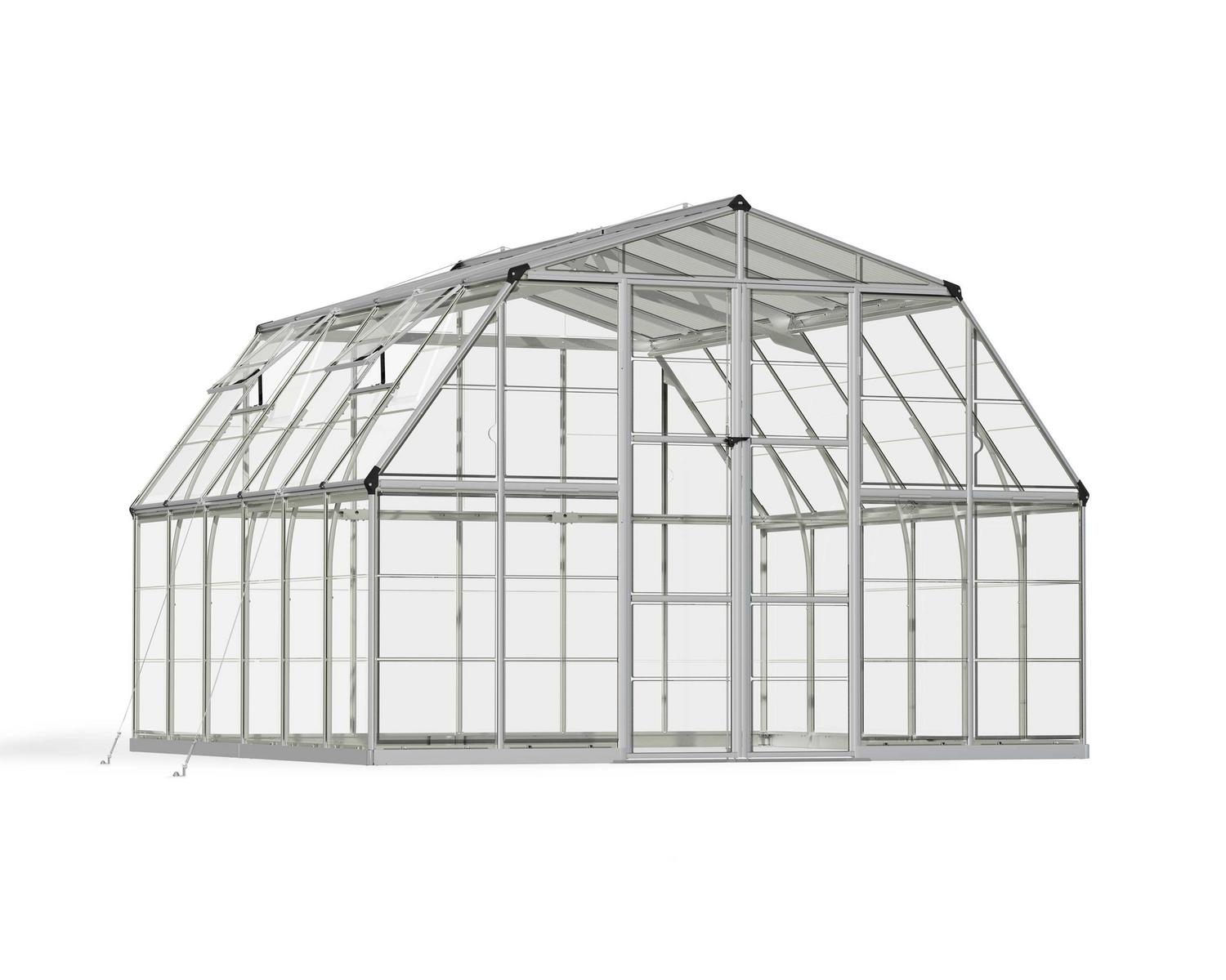 Greenhouse Kit Americana 12 ft. x 12 ft. Silver Structure &amp; Clear Glazing